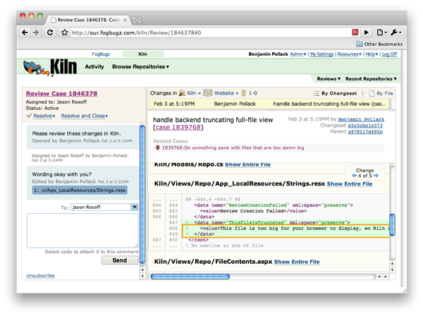 The current review system used by Kiln